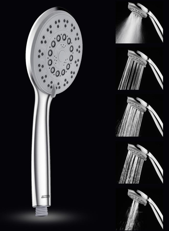 ALTON FAM3395 Brass, Wall Mixer With Crutuch and 5-Function Hand Shower Full Set, Chrome Finish - Image 4